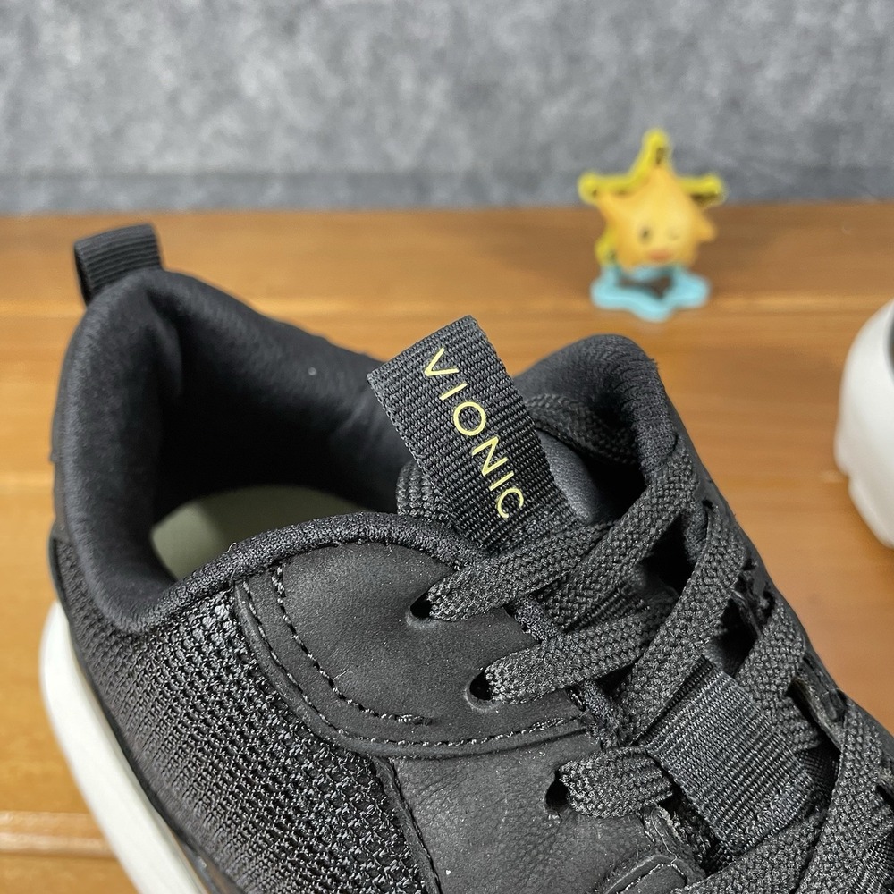 Vionic Aris Womens Size 9.5 Black Suede Leather Embossed Leopard Chunky Sneakers - Picture 6 of 16